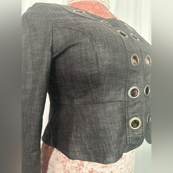 Cato Black Cropped Blazer with Ornate Buttons (743) - Picture 7 of 16